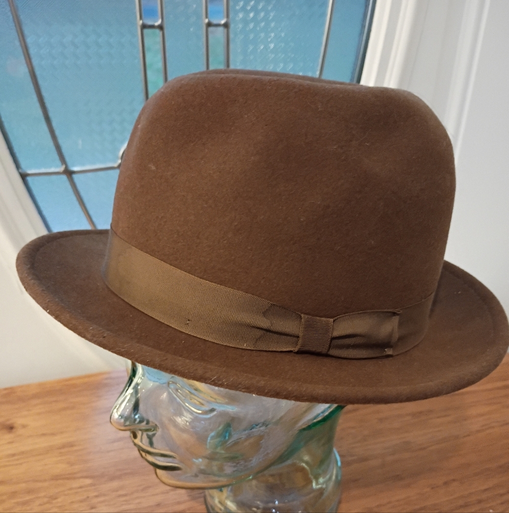 COUNTRY GENTLEMAN SZ M WOOL GENTLE FELT RIBBON FEDORA